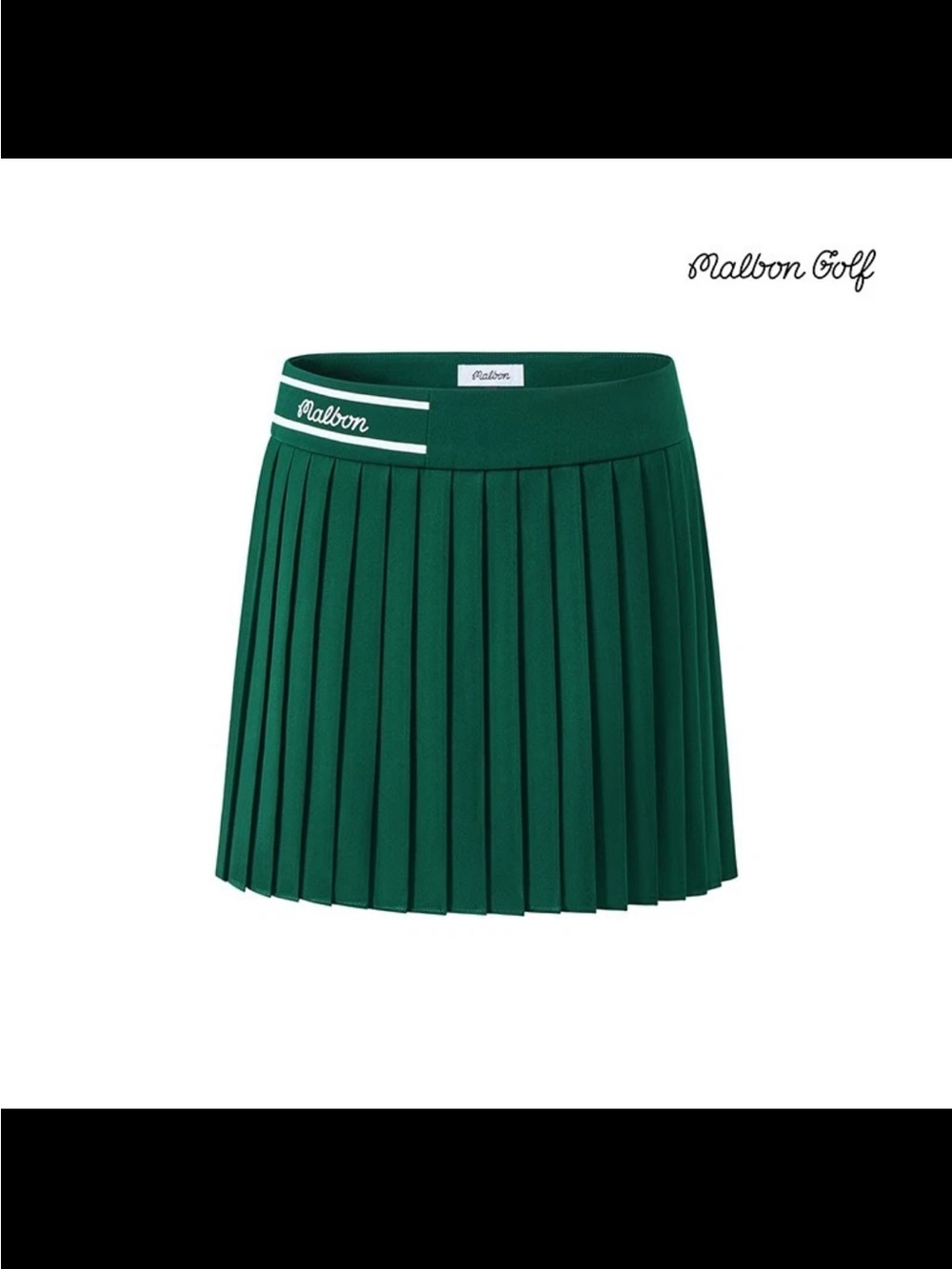 Malbon Women's Pleated Skater Skirt - Green, Black, White